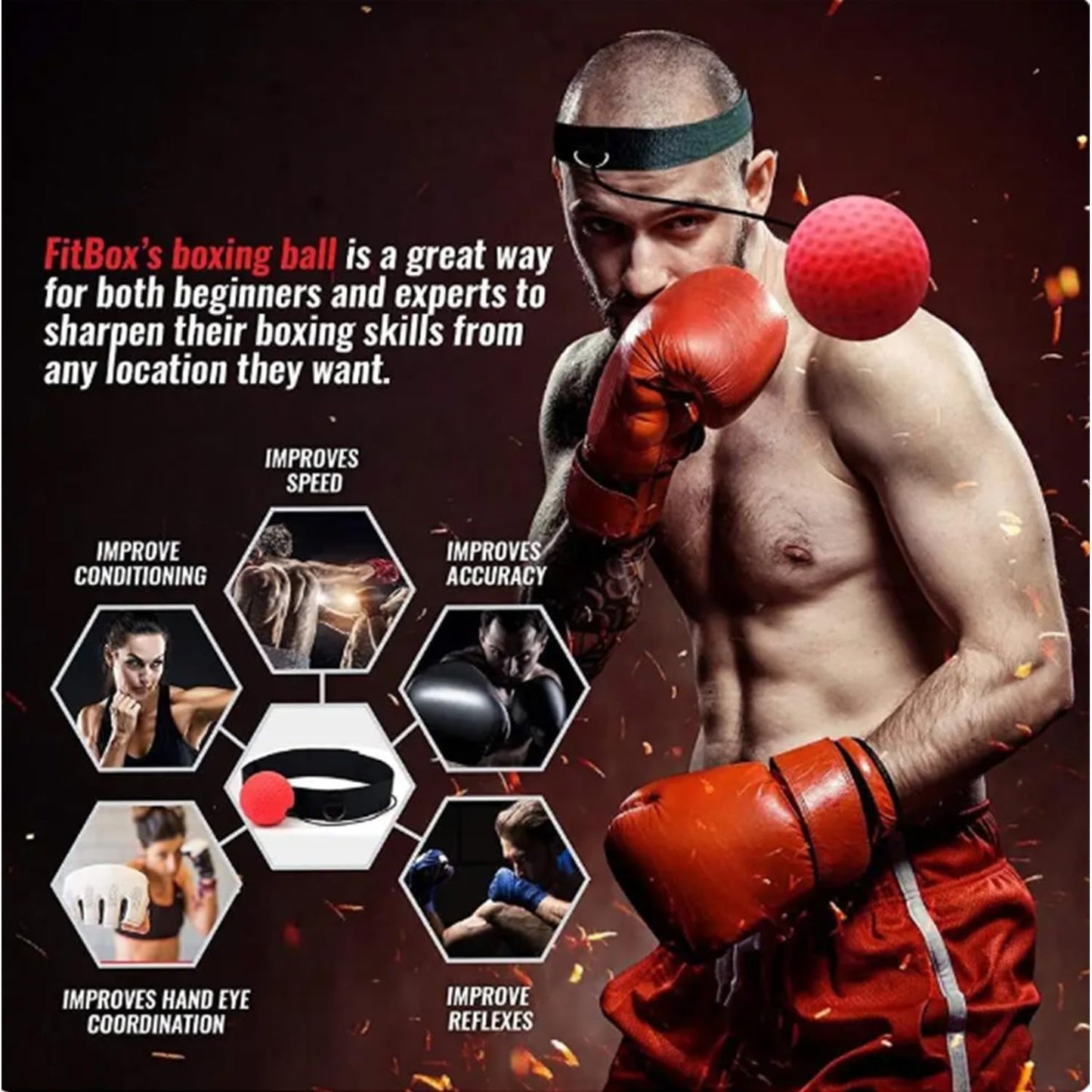 Skiennix Boxing Reflex Ball Headband Set - 4 Balls & 2 Adjustable Headbands for Training | Perfect Gift for Men & Kids