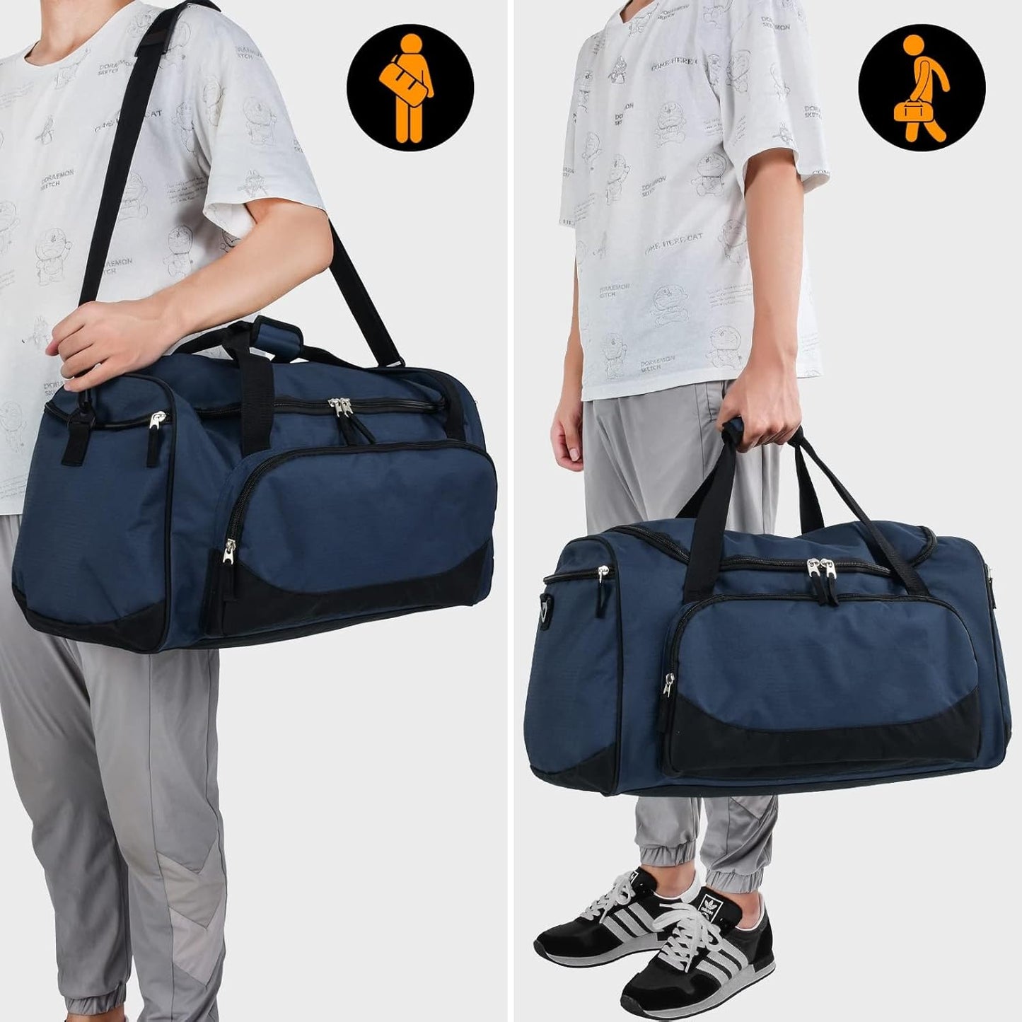 Uarition Gym Duffle Bag - 55L Navy Blue Heavy-Duty Duffel for Sports, Workouts & Travel