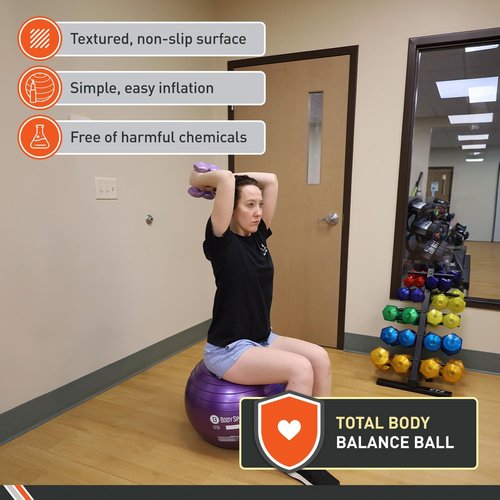 Body Sport Exercise Ball - Stability & Balance Trainer with Pump | Ideal for Home, Gym & Pilates