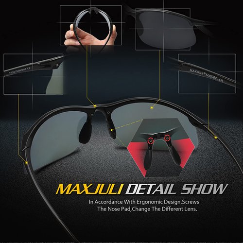 JULI Polarized Sports Sunglasses for Men Women for Running Fishing Baseball Driving MJ8002