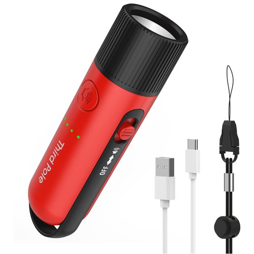 Third Pole 125dB Rechargeable Bear Horn,IPX4 Waterproof & LED Flashlight Bear Deterrent Device for Hiking, Camping, Outdoor Survival,Red