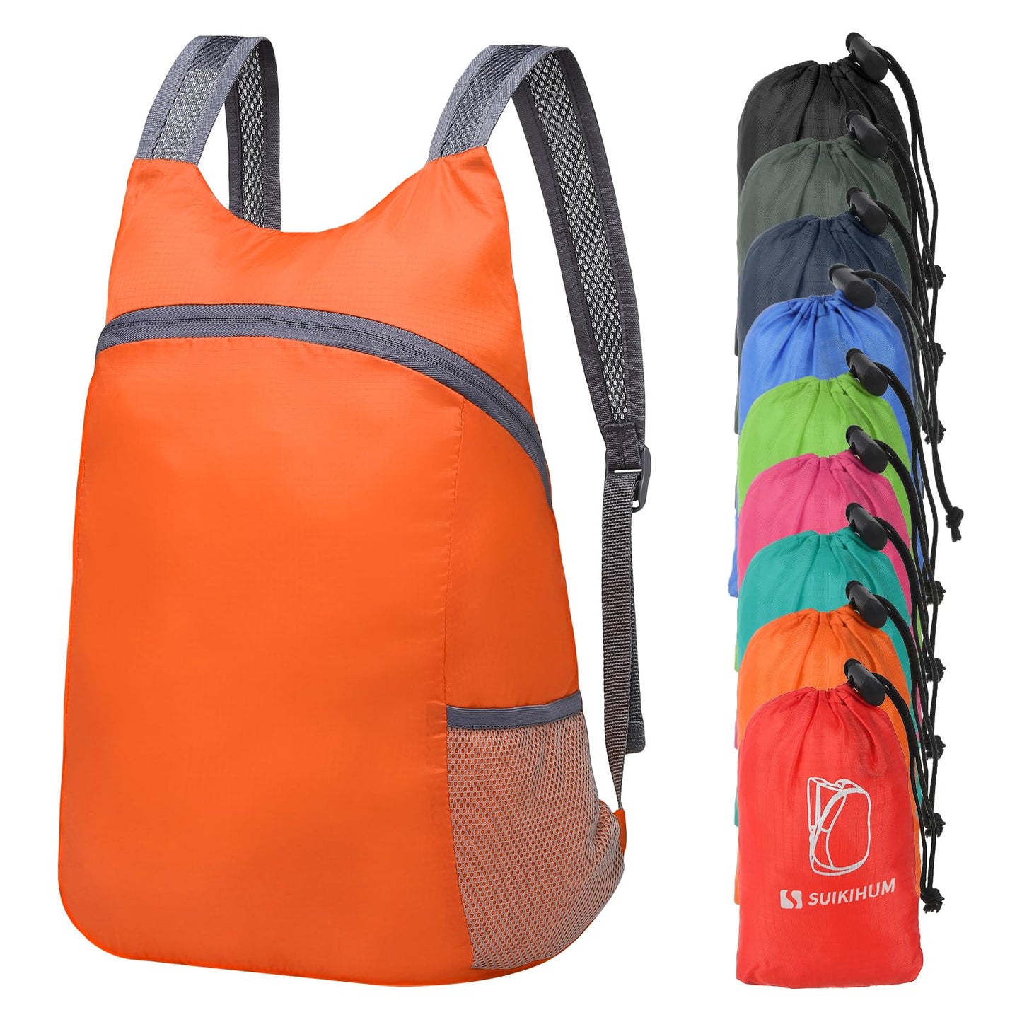 SUIKIHUM 20L Ultra Hiking-Daypack Lightweight Foldable Travel Packable Backpack for Camping Cycling Outdoor,orange