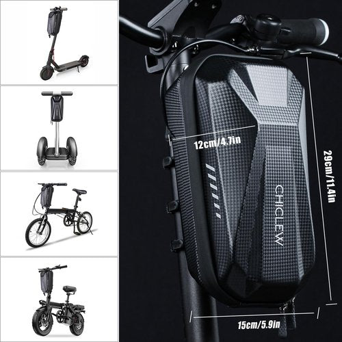 CHICLEW 3L Large Scooter Bag, Quick Release Portable Electric Scooter Storage Bag, Waterproof XL Scooters Handlebar Bag for Scooters, Bikes, Segway Ninebot and NIU