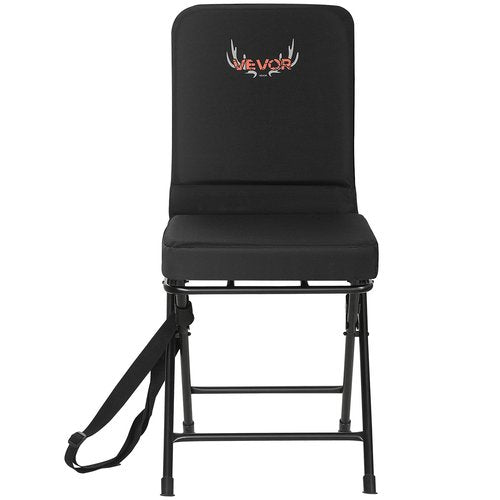 VEVOR Hunting Chair, 360° Silent Swivel, Foldable Lightweight Portable Blind Chair, Heavy-Duty Steel Frame Ground Stool Seat, with Adjustable Shoulder Strap, 300 Lbs Capacity for Fishing, Camping