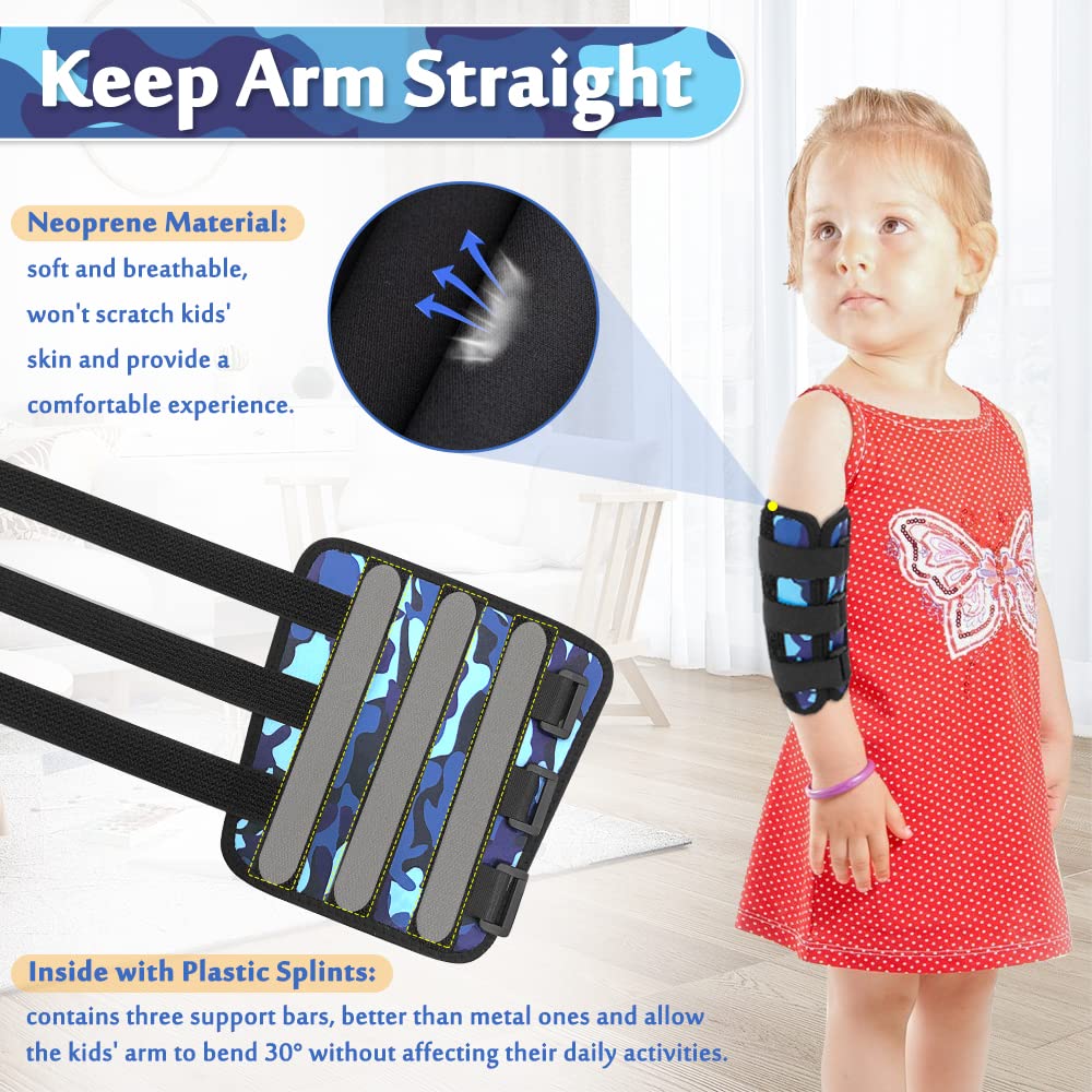 Mybow Pediatric Elbow Immobilizer Night Splint, Elbow Brace Cubital Tunnel Ulnar Nerve Entrapment, Arm Support Splint for Pain Relief, Child Restraint Stabilizer Brace (Small)