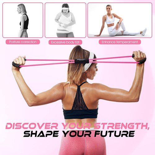 **Skiennix Figure 8 Resistance Bands - Versatile Exercise Bands with Handles for Full-Body Workouts**
