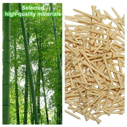 Baotkere 1000 Pcs Per Pack Natural Bamboo Golf Tees. 2.75 Inch (7cm) Length Stronger Than Wood No Side Spin Friction. PGA Approved for Professional Player's Tournament or Beginner's Trainning.