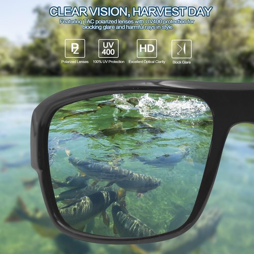Jefoo Polarized Sunglasses for Men Women, Fishing Cycling Running Driving Golf Sports Floating Square Glasses UV Protection