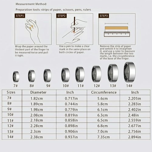 KIRAMA Smart Health Ring - Fitness Tracker with Heart Rate Monitor & Sleep Support | IP68 Waterproof, Ultra-Thin (Silver, Size 7)