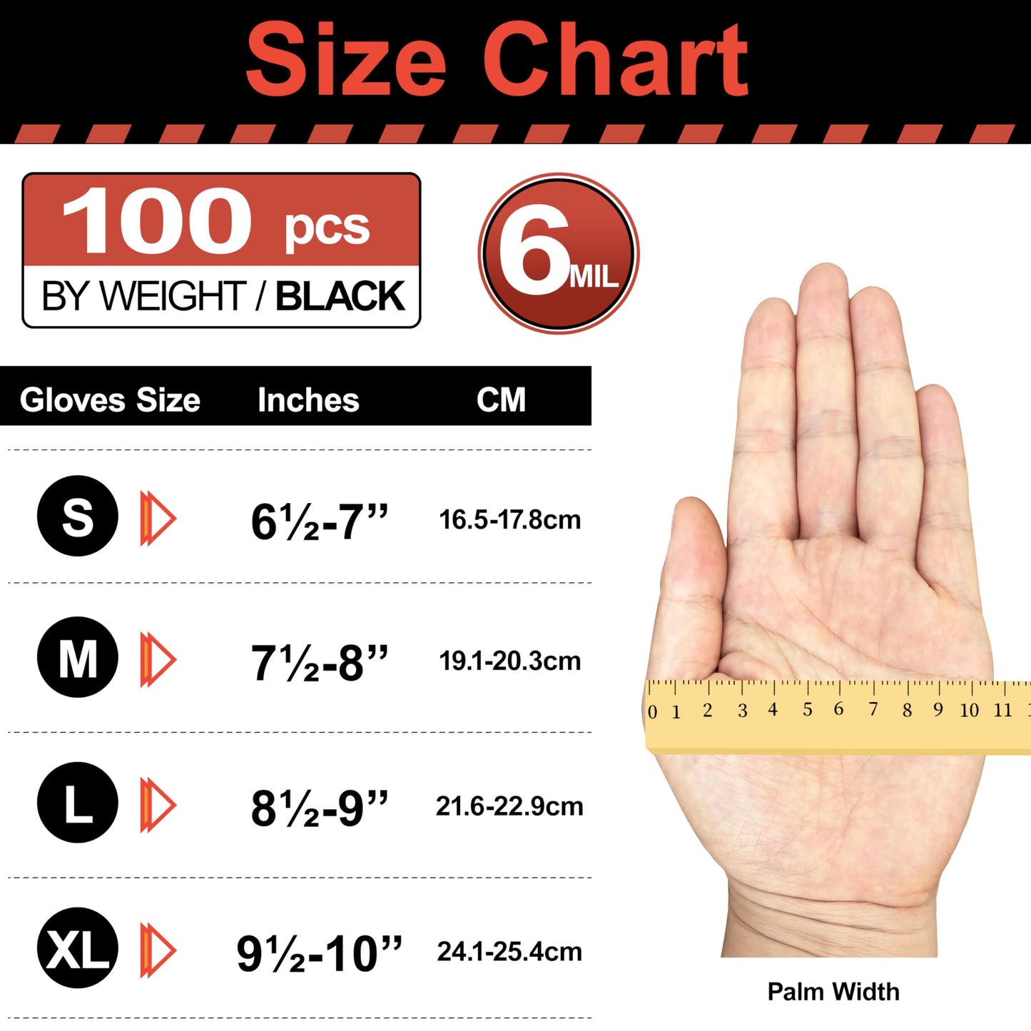 ARKEVA Black Nitrile Disposable Gloves 6 Mil. Chemical Resistance, Tear-Resistance, Latex & Powder Free (100, Large)