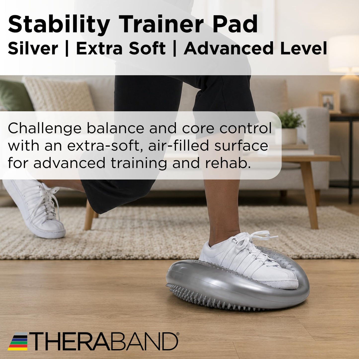 THERABAND Stability Disc, 13-Inch Balance Cushion, Wobble Seat, Silver