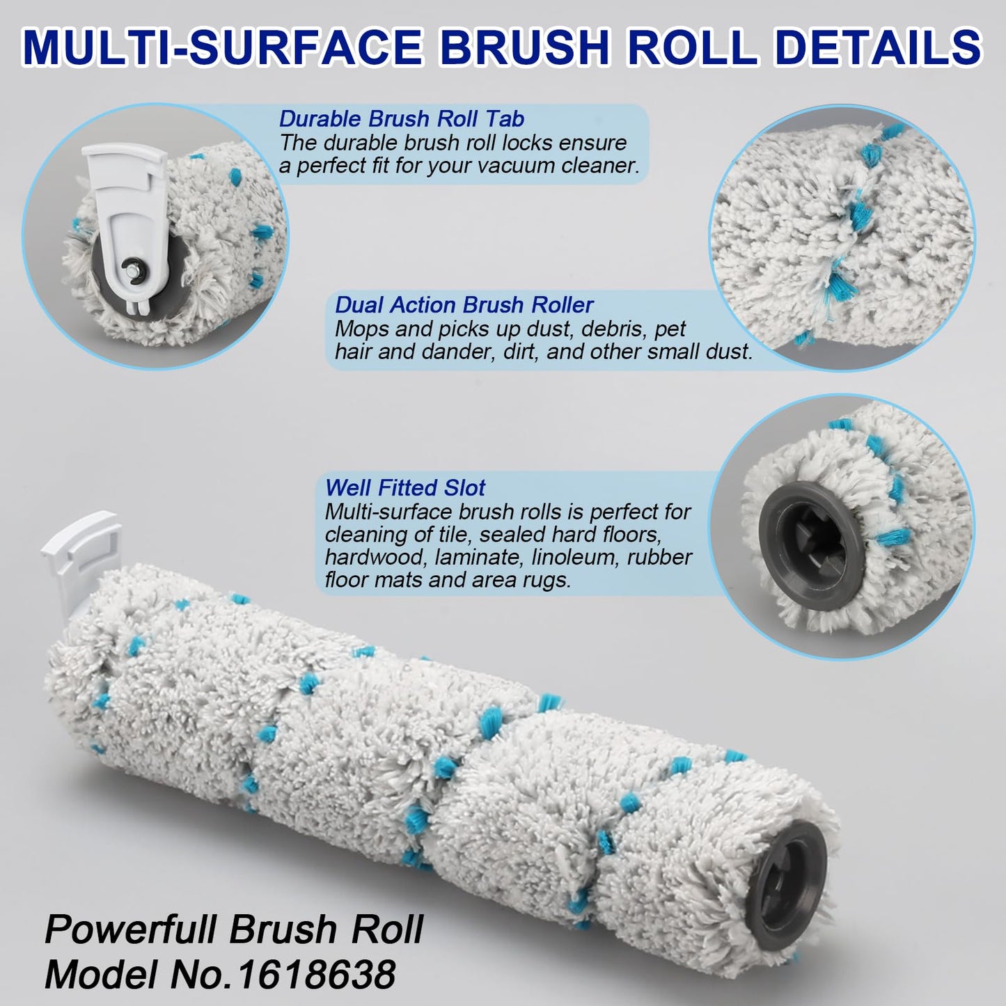 Lemige Brush and Filter Replacement Parts for Bissell CrossWave Max 2554 2590 2593 2596 for HydroSteam Plus 35151 3515 35152 3513 3518 Vacuum, 2 Pack Multi-Surface Brush Rolls 2787 Vacuum Filters 1866