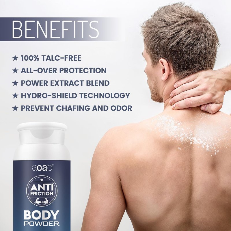 Anti Friction Grooming Powder for Men with Zinc Oxide, Talc-Free Moisture Absorption Body Powder for Groin & Sensitive Skin, Anti Sweat & Whole Body Deodorant, Gentle Comfort Fresh Formula, 3.53oz
