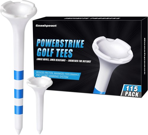 Golf Tees - 115 Pack of 3-1/4" & 1-1/2" Mixed Sizes | Durable 4-Prong Low Resistance Design