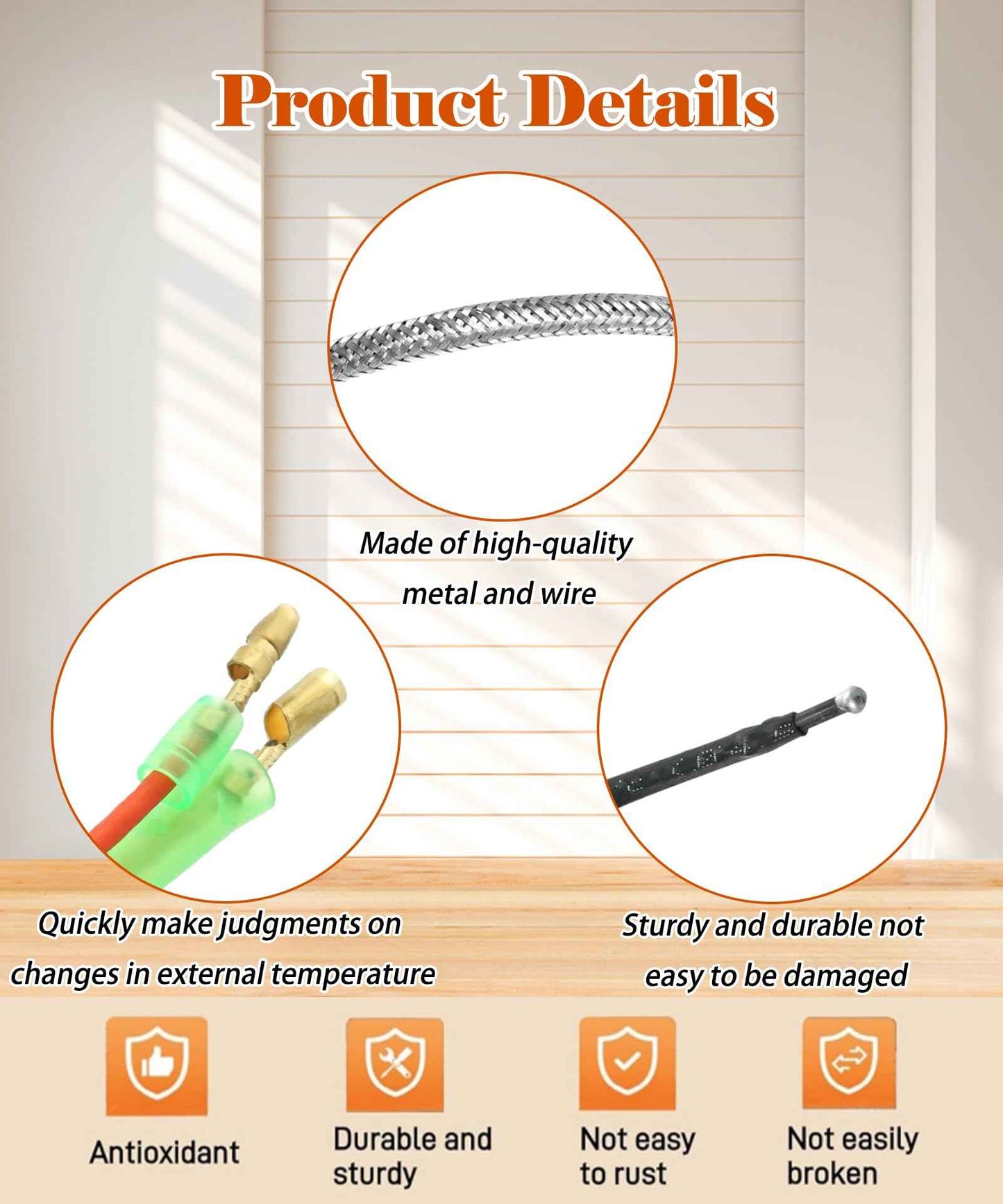 AWTURBO 812-4470 Pellet Stove Thermocouple Fits for Quadrafire,Castile,Contour,Mt Vernon,14" Heatilator Thermocouple Replacement for CAB50 PS35 PS50