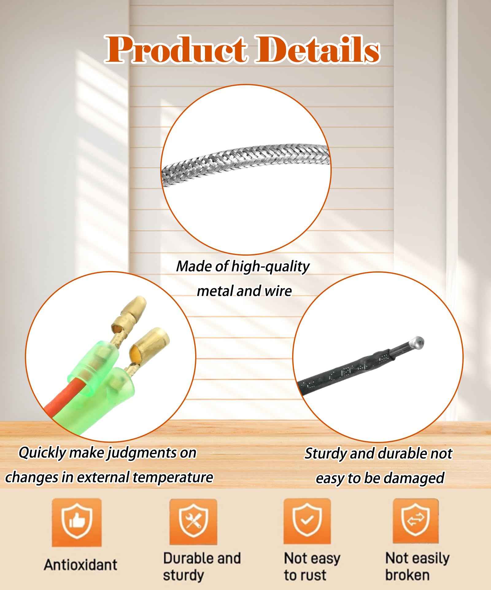 AWTURBO 812-4470 Pellet Stove Thermocouple Fits for Quadrafire,Castile,Contour,Mt Vernon,14" Heatilator Thermocouple Replacement for CAB50 PS35 PS50