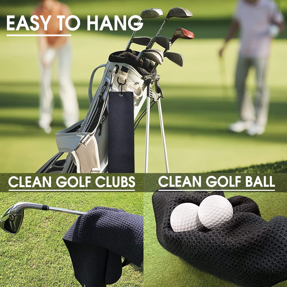 TOUNER That's What I Do I Play Golf and I Know Things Golf Towels Embroidered, Funny Golfing Bag Towel Gifts for Men Women Golfer, Retirement Birthday Gifts for Women Men Dad Husband
