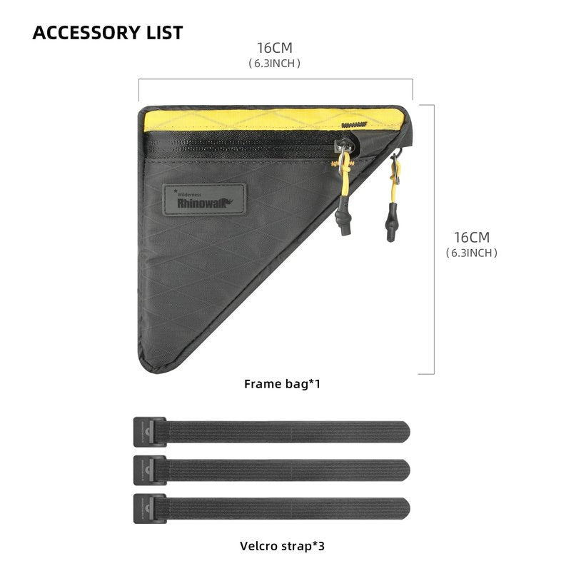 Rhinowalk Bike Frame Bag Waterproof Bike Triangle Bag 0.9L Bicycle Pouch Under Tube Bag Professional Cycling Accessories(S)-Black＆Yellow