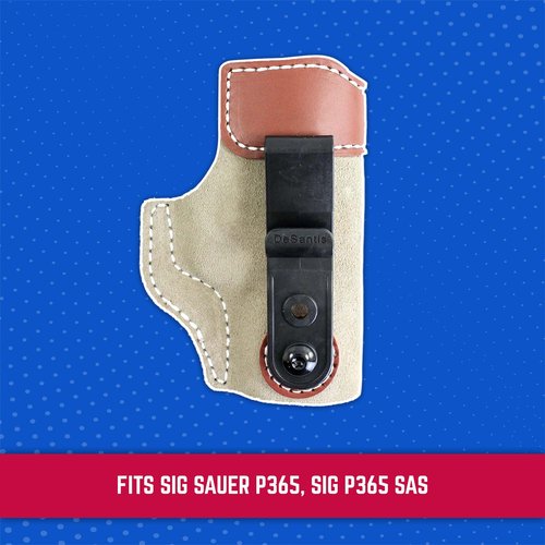 DeSantis Sof-Tuck IWB Holster- Holster IWB, Conceal Carry Gun Holster, Compact Left Hand Holster, Compatible with SIG Sauer P365, SIG P365 SAS - Left Hand Draw, Tan