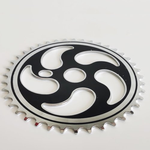 DONSP1986 2”Cup Wide Pedal Crank Kit, One-Piece Crank, for 2- Stroke Motor,Gas Motorized Bicycle 48cc/66cc/80cc (Black-Silver, 40 Teeth)