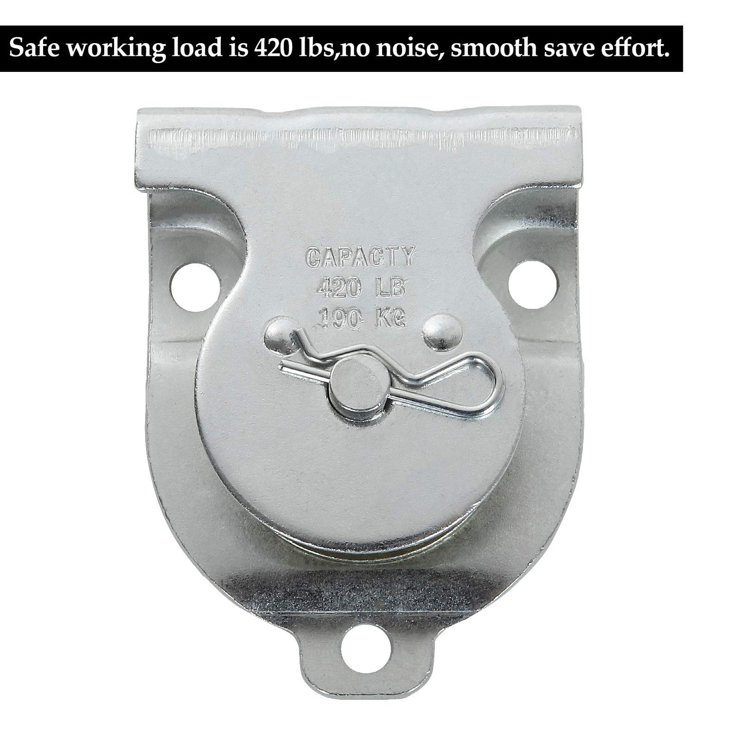 AConnet 6 Pack Wall Mounted Pulley 1-1/2 Inch Wall and Ceiling Mount Single Pulley for 3/8" Wire or Rope, Zinc-Plated