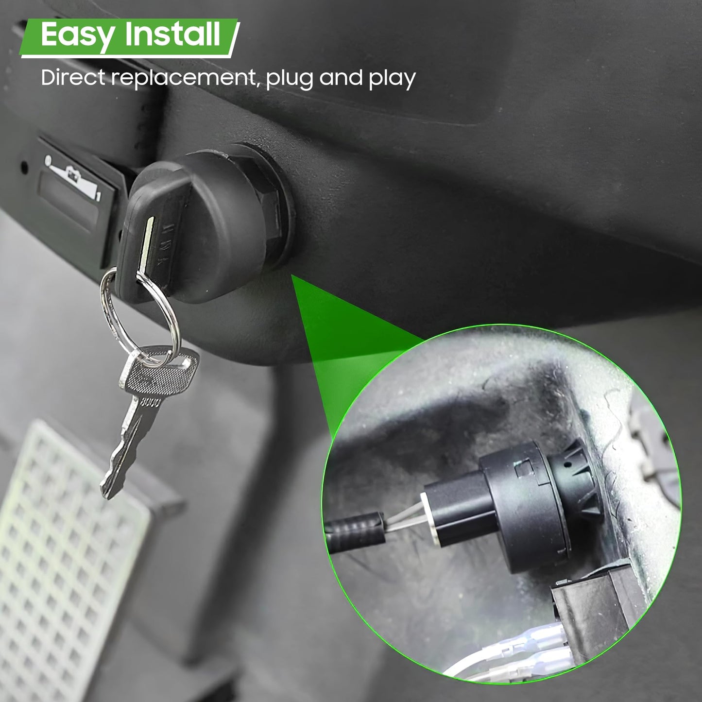 10L0L Golf Cart Ignition Key Switch for Yamaha G22 G29 Drive 2, OEM JW1-H2510-00, JU2-H2510-20 - 2 Position On/Off Replacement Ignition Switch with 2 Stander Keys for Gas 2005-UP Electric G29