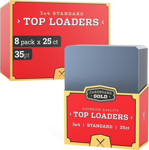 Cardboard Gold - 35pt Trading Card Top Loaders - 200 Count | Premium 3x4 Inch Protectors