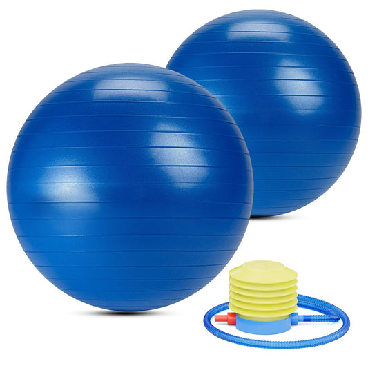 Yoga Pilates Ball Anti Slip Heavy Duty Rubber 22 inch Birthing Fitness Improved Posture Balance Training with Quick Pump Anti Burst Design