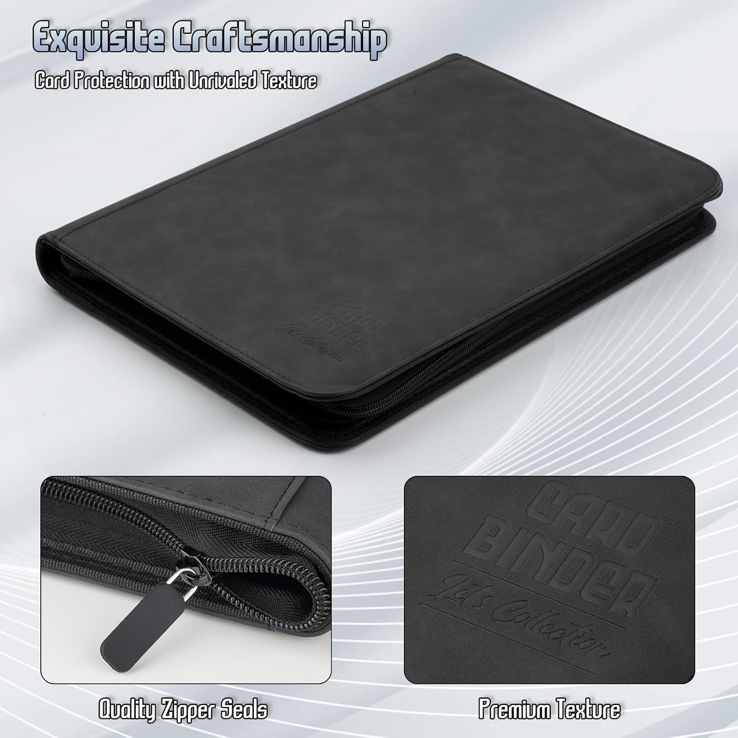 Trading Card Binder - Premium 9 Pocket PU Collection Album for MTG, TCG & Sports Cards | 540 Pocket Capacity (Black)