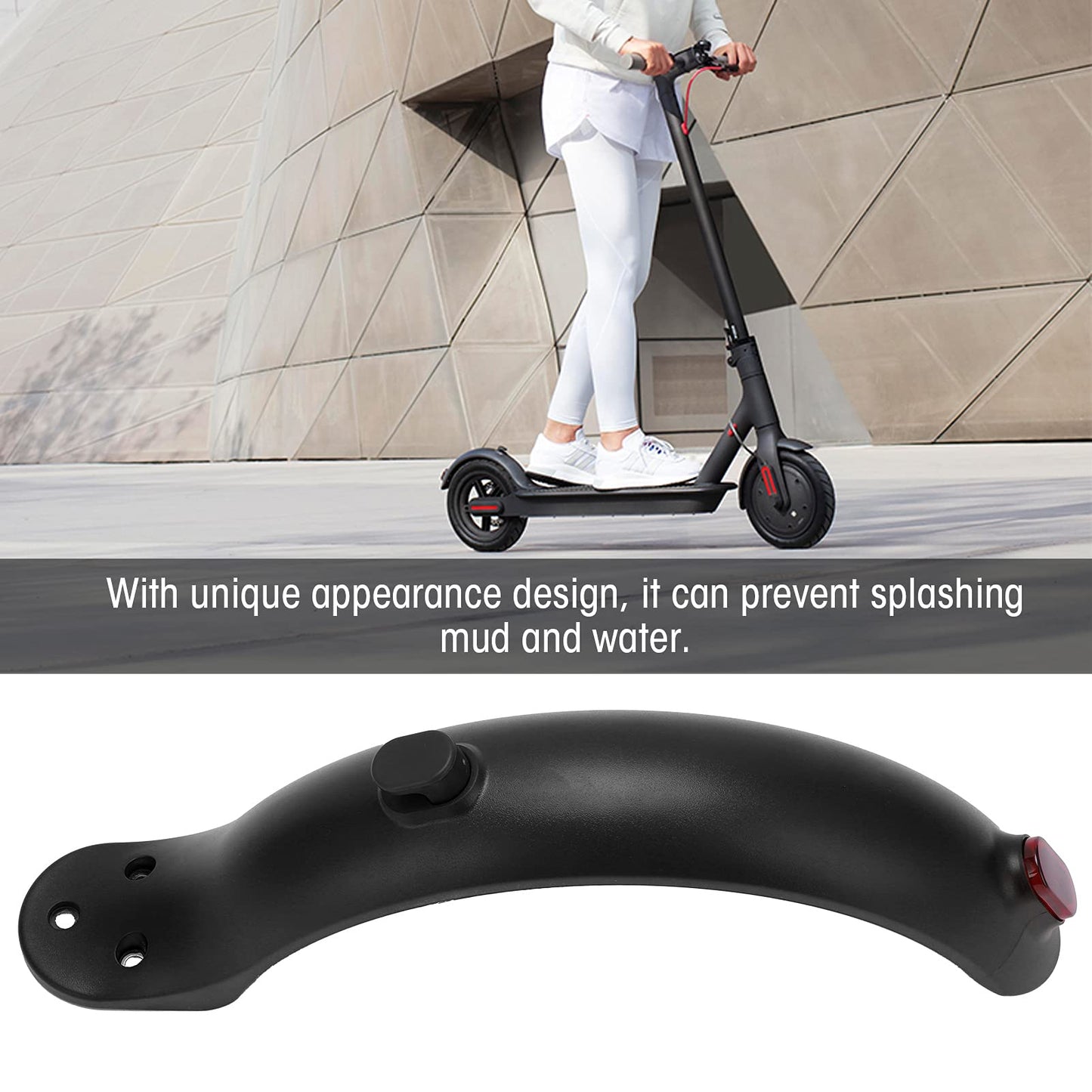 SWOQ Scooter, Electric Scooter Rear Mugguard Recyclable for Mijia M365(Black)