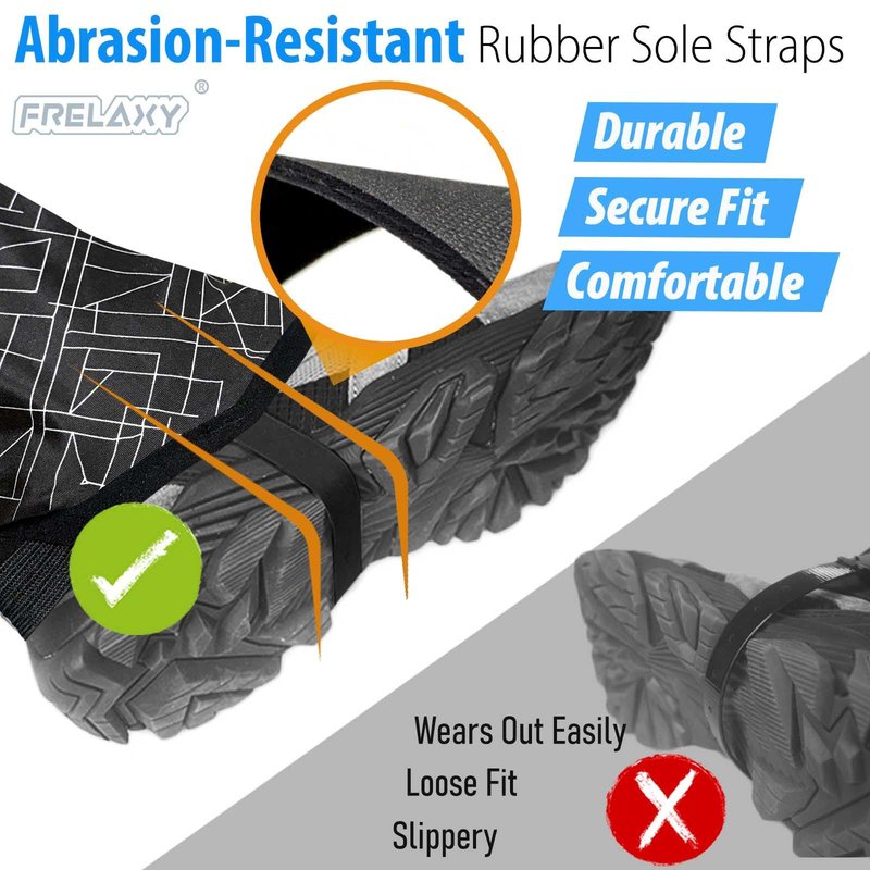 Frelaxy Ultralight Trail Gaiters for Hiking & Running – Breathable, Wear-Resistant Low Shoe Gaiters, Protect Feet from Rocks, Mud, Dust & Debris (Black)