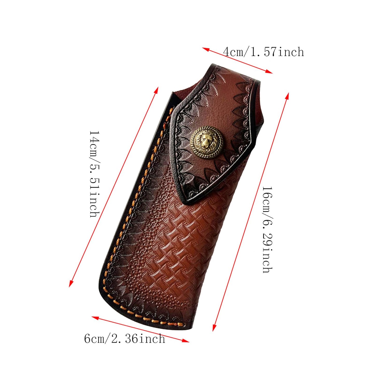 Folding Knife Sheath，2.3/6.3" Leather Pocket Knife Sheaths for Belt, Loop Portable Folding Knife Sheath for Camping Hunting Jungle Exploration