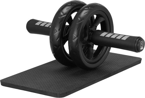 H&S Ab Roller Wheel - Premium Core Exercise Equipment With Extra Thick Knee Pad Mat | Dual Glide Wheels