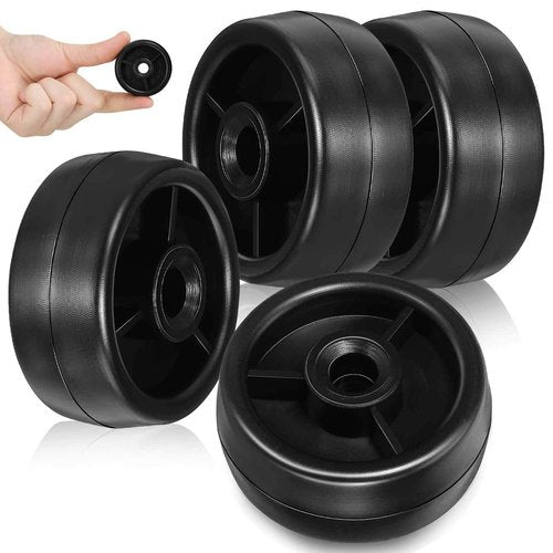 JUMPLAWN 4pcs Heavy Duty Plastic Caster Wheels Fitness Equipment Roller Accessory for Treadmill Exercise Bike Home Gym Universal Replacement Parts