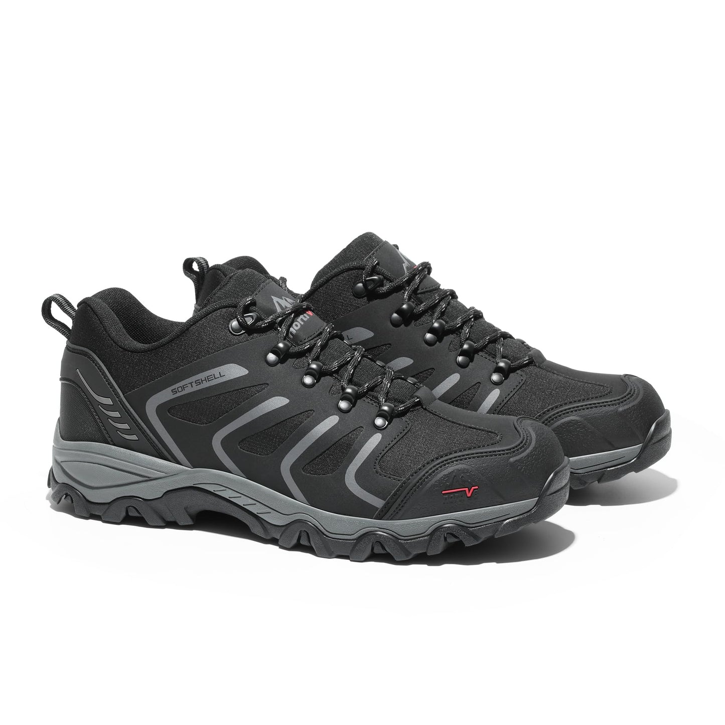 NORTIV 8 Men's Low Top Waterproof Hiking Shoes Trekking Trails Outdoor Work Shoes,Size 10.5W,Black/Dark/Grey,160448_Low