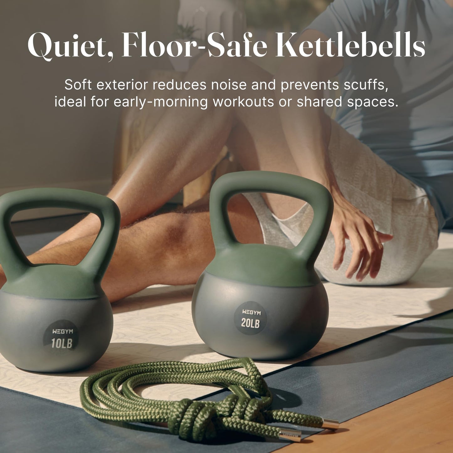 WeGym Soft Kettlebell with Cushioned Impact Resistant Base, Anti Slip Wide Grip Handle for Home Workouts, Weightlifting, Full Body Training (10+15+20LB - 3 Pcs Mix)