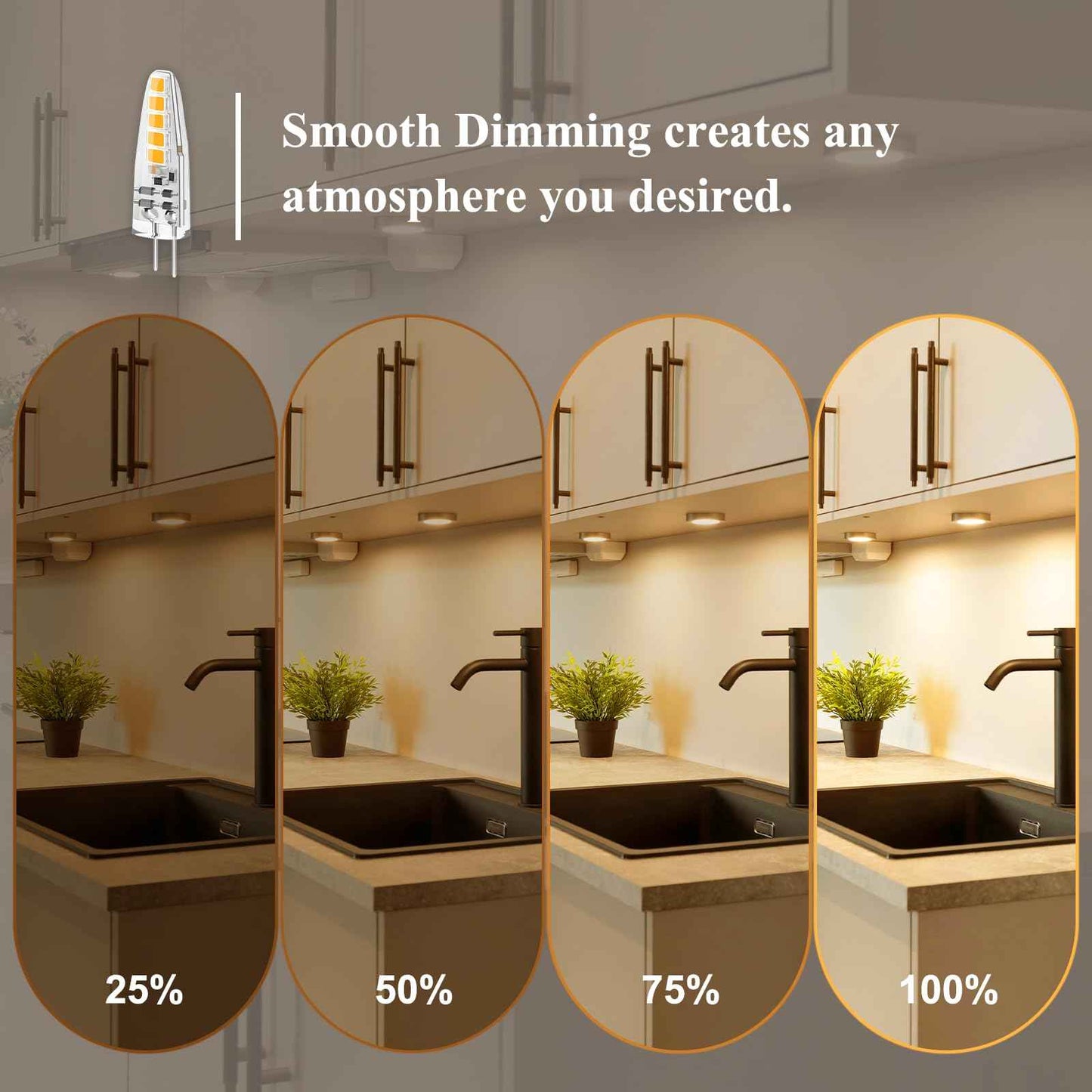 DiCUNO G4 LED Bulb Dimmable, 12V, JC Bi-Pin Base Light Bulbs 2W, Warm White 2700K, 20W T3 Halogen Replacement for Landscape Lighting, Under Cabinet Lighting, RV, Chandelier, 185 Lumen, 10-Pack