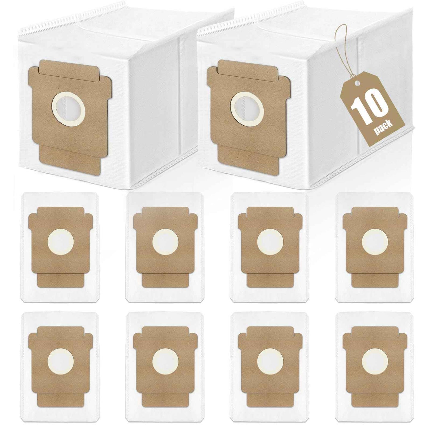 KGC Q0520 Dust Bags (10 Pack) for iRobot Roomba Vacuum 2 Essential，Q0520/ 105 Vac/ 104/105 Combo/Plus 405/Plus 505 Combo/Max 705 Vac Robot Vacuum Cleaner Disposable Replacement Bags Accessories