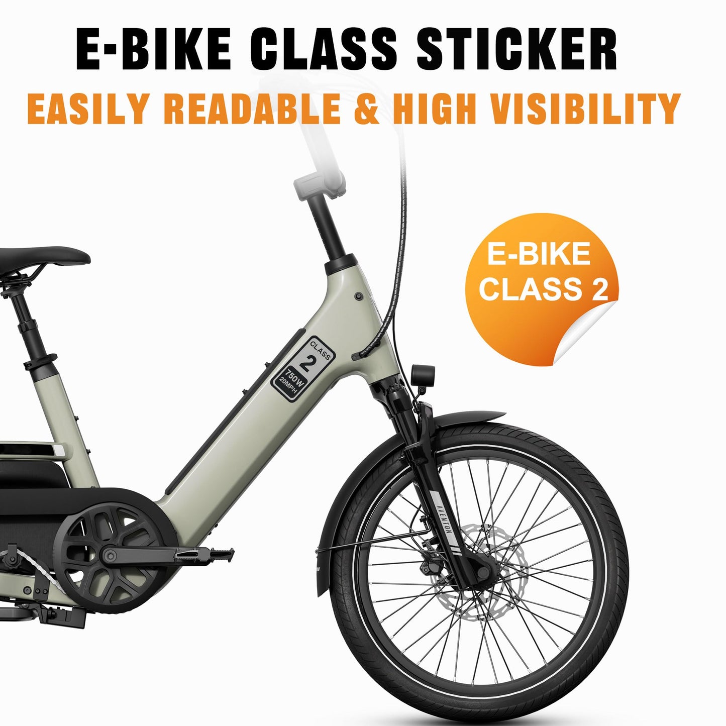 6PCS Ebike Stickers for Electric Bike – Class 2 Labels for E-Bike Identification, Waterproof Decals for Frame or Battery, Identify Your Electric Bicycle