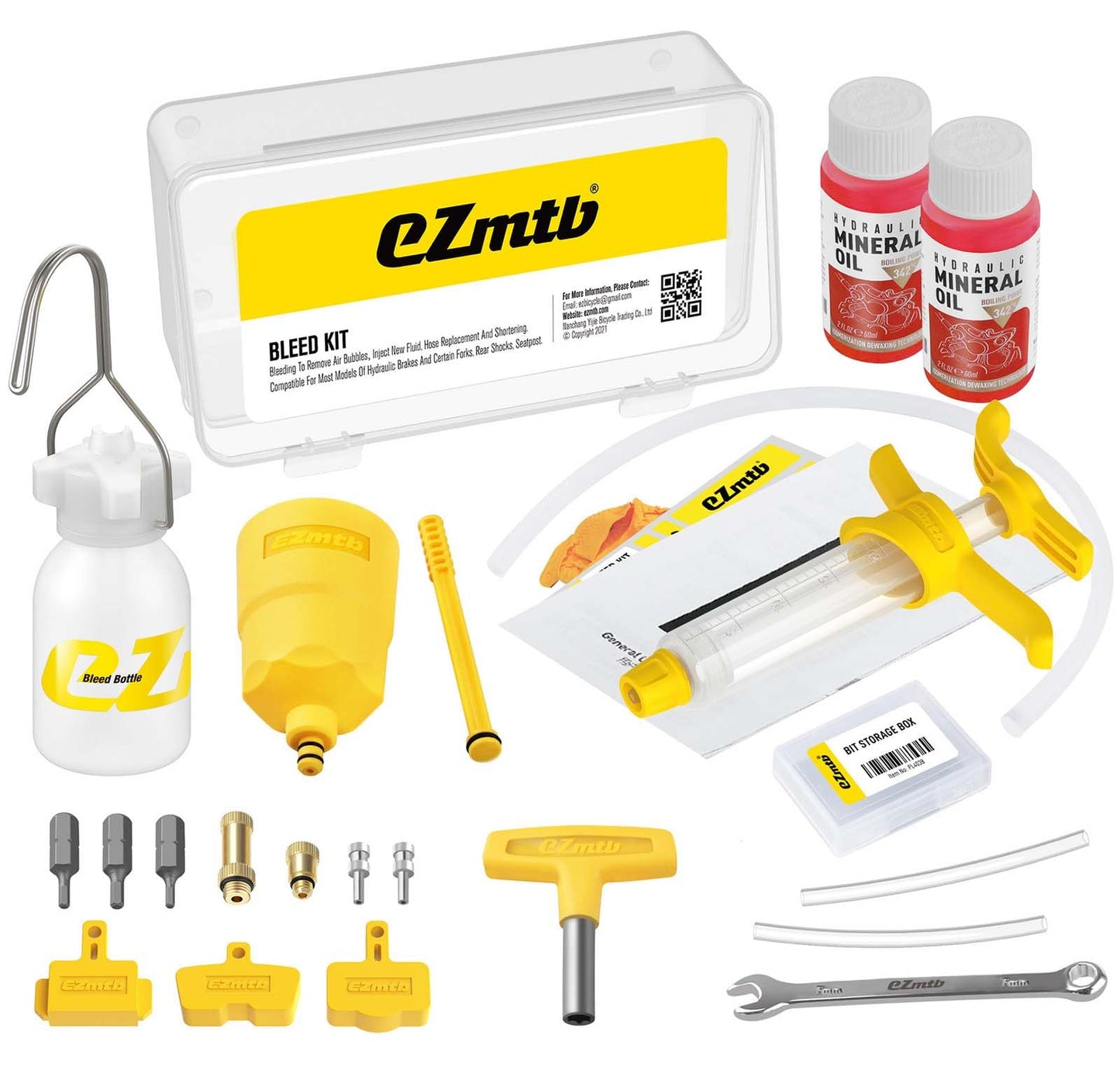 Brake Bleed Kit for Shimano Hydraulic Brakes, Brake Fluid Change Hydraulic Kits, Including 120ml/4oz High Performance Bike Brake Mineral Oil, Brake Fluid for MTB/Road Bicycle Hydraulic Disc Brakes