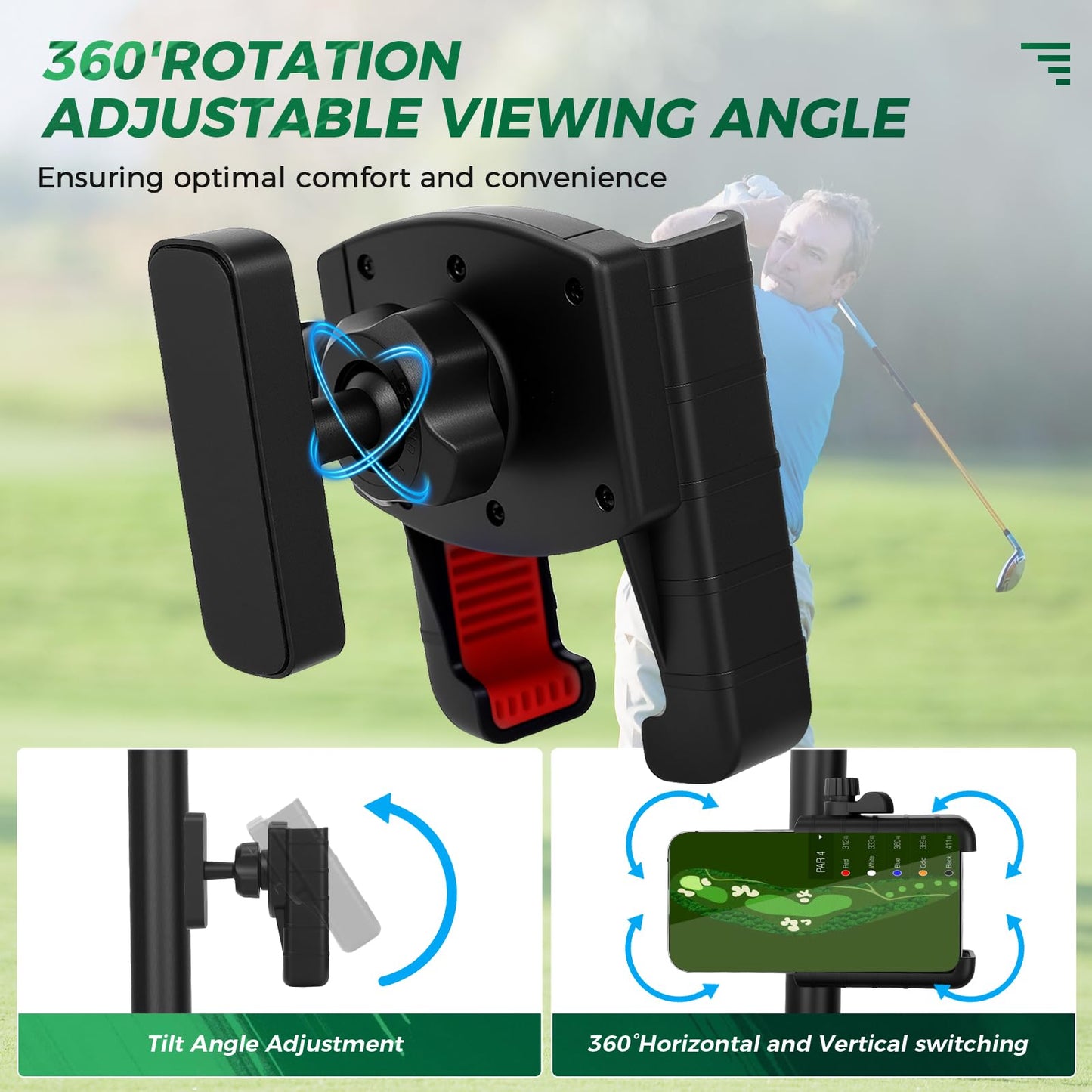 ellrkr Magnetic Golf Cart Phone Holder,Ultra Strength Magnetic Golf Cart Mount Phone Holder Compatible with Club Car EZ-GO Yamaha,The Perfect Golf Cart Accessory Gift for Golfers
