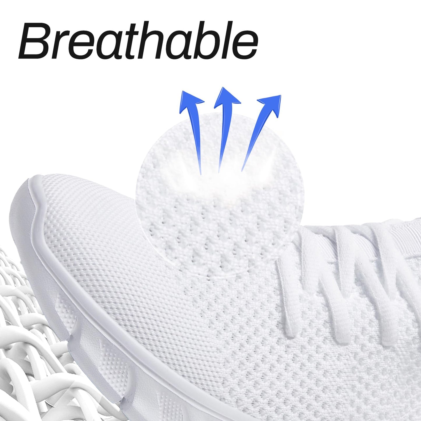 CMNZHK Men Running Tennis Shoes Gym Fashion Sneakers Walking Workout Shoes Athletic Slip on Breathable Mesh Comfortable Lightweight Casual Sport Shoe White 11