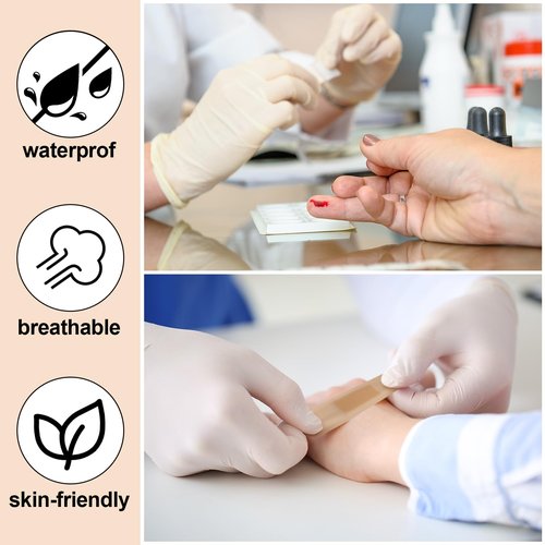Geiserailie 200 Pcs Pressure Bandages XL for Dialysis Patients 2.83 x 1.18 Inch Pressure Adhesive Bandage Waterproof for Wound Care Absorbent Pad Thin Skin Seniors First Aid Essential