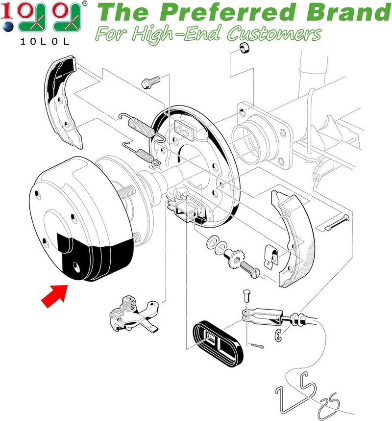 10L0L Golf Cart Rear Brake Drums for Club Car DS 1995-up & Precedent 2004-up Gas & Electric, OEM 1017911-01,1018232-01 (2 Pack)