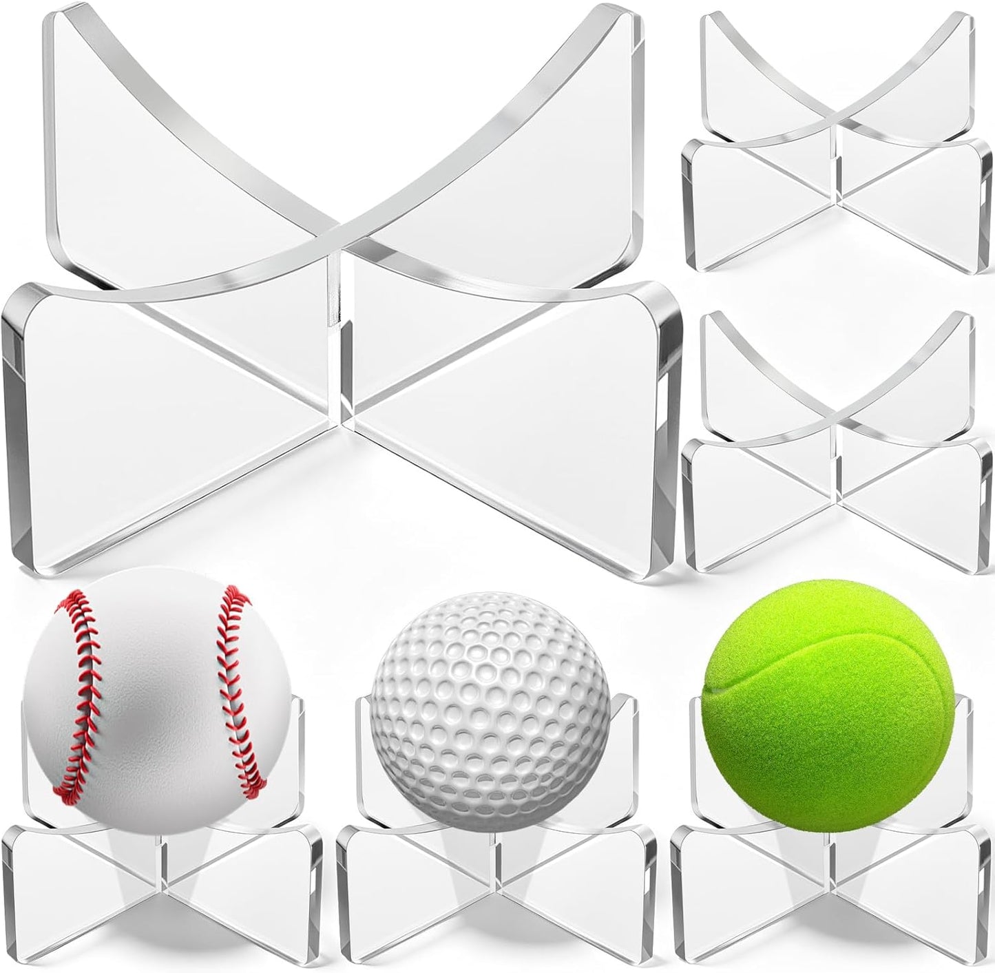 Mudder Acrylic Ball Stand - Clear Display Holder for Basketball, Soccer & More | 3.54 x 1.3 Inch