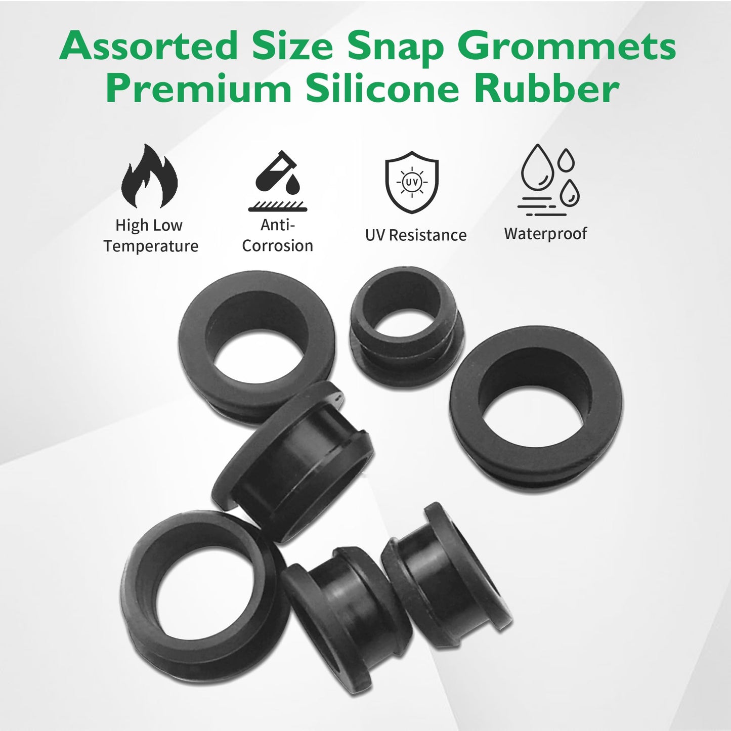 1/2 Inch Drill Hole, 3/8 Inch ID Silicone Rubber Top Hat Grommets for Wiring Automotive Firewall Hole Plug Wire Cable Protector Gasket Seal Ring for Tubing in Hydroponic, Irrigation Systems, 10 pcs