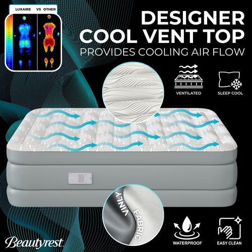 Beautyrest Luxaire Air Mattress - Full Size 20 Inch Height with Cool Vent Top & Smart Pump