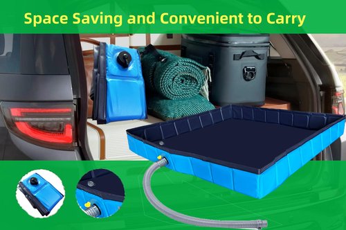 DLZZHDP Portable Shower Pan, Foldable Shower Base, Upgraded Shower Base Bottom Drainage Hole Design, Indoor and Outdoor Shower Base