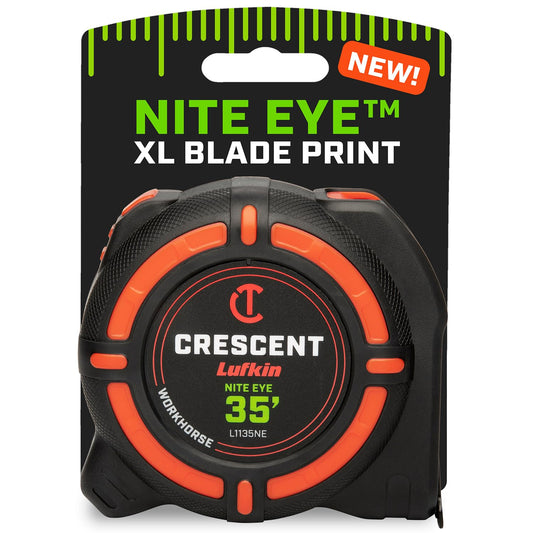 Crescent Lufkin 10 Meter / 35 Ft. Ft. WORKHORSE NITE EYE Tape Measure | L1135NECME