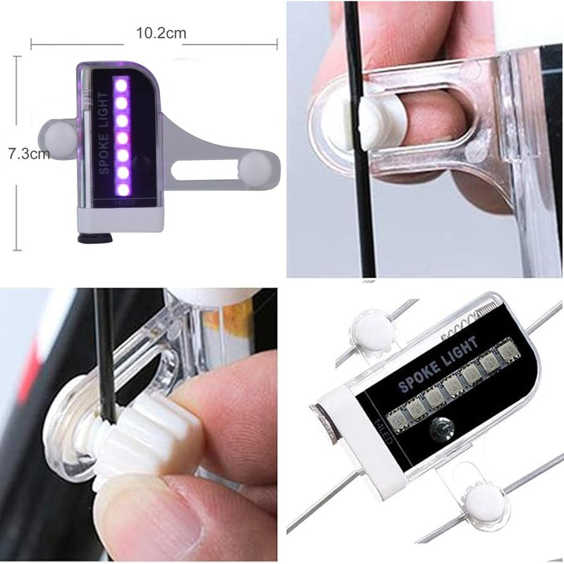 mvthenxi 4pack LED Bike Wheel Lights，Waterproof LED Spoke Rim Lights with 30 Patterns & Motion Sensor, Easy Install Bicycle Tire Accessories for Night Riding